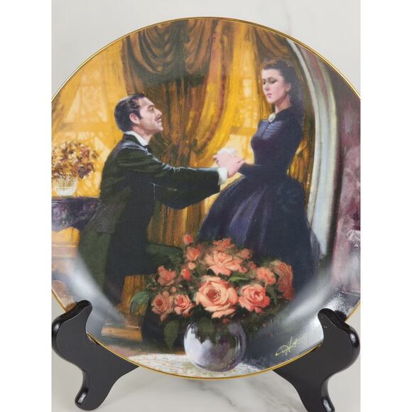 The Proposal Gone With The Wind Year 1988 Fine China 8 1/2" Wall Decor Plate Vtg - Picture 2 of 13